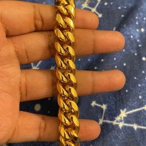 18k Solid Gold Miami Cuban Bracelet Men’s.